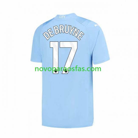 Camisolas Manchester City Kevin De Bruyne 17 Homem Casa 2023-2024 Manga Curta