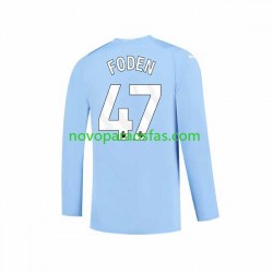 Camisolas Manchester City Phil Foden 47 Homem Casa 2023-2024 Manga Comprida