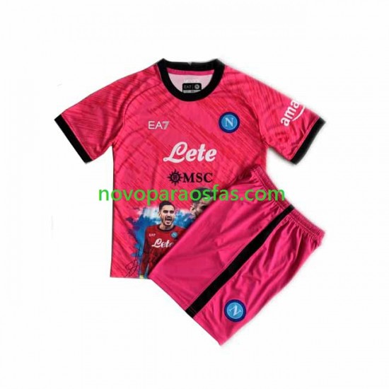 Camisolas Napoli Face Game Alex Meret 1 Guarda-redes Criança Casa 2022-2023 Manga Curta
