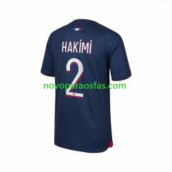 Camisolas Paris Saint-Germain Hakimi 2 Homem Casa 2023-2024 Manga Curta