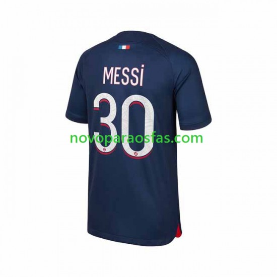 Camisolas Paris Saint-Germain Lionel Messi 30 Homem Casa 2023-2024 Manga Curta