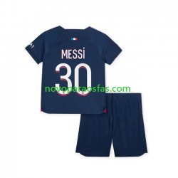 Camisolas Paris Saint-Germain Lionel Messi 30 Criança Casa 2023-2024 Manga Curta