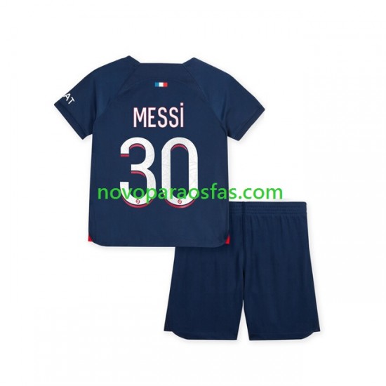 Camisolas Paris Saint-Germain Lionel Messi 30 Criança Casa 2023-2024 Manga Curta