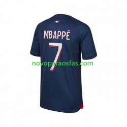 Camisolas Paris Saint-Germain Mbappé 7 Homem Casa 2023-2024 Manga Curta