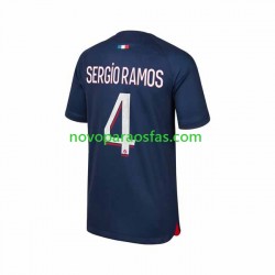 Camisolas Paris Saint-Germain Sergio Ramos 4 Homem Casa 2023-2024 Manga Curta