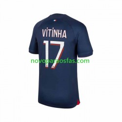 Camisolas Paris Saint-Germain Vitinha 17 Homem Casa 2023-2024 Manga Curta