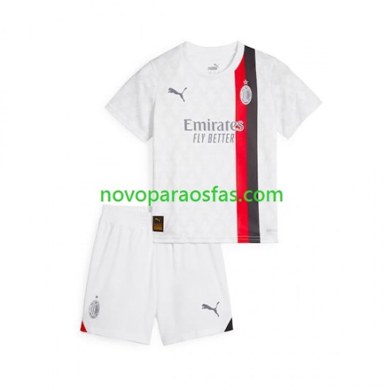 Camisolas AC Milan Criança Visitante 2023-2024 Manga Curta