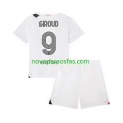 Camisolas AC Milan Olivier Giroud 9 Criança Visitante 2023-2024 Manga Curta