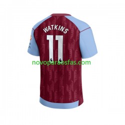 Camisolas Aston Villa Ollie Watkins 11 Homem Casa 2023-2024 Manga Curta