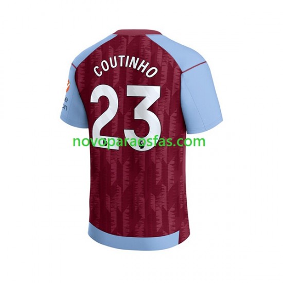 Camisolas Aston Villa Philippe Coutinho 23 Homem Casa 2023-2024 Manga Curta
