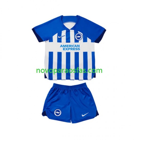 Camisolas Brighton & Hove Albion Criança Casa 2023-2024 Manga Curta