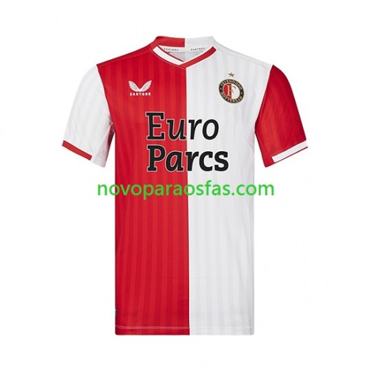 Camisolas Feyenoord Rotterdam Homem Casa 2023-2024 Manga Curta