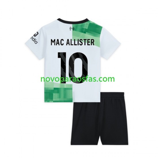 Camisolas Liverpool Alexis Mac Allister 10 Criança Visitante 2023-2024 Manga Curta