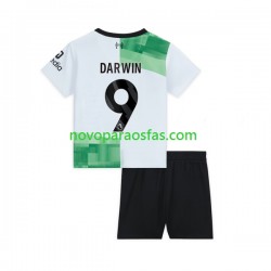Camisolas Liverpool Darwin Nunez 9 Criança Visitante 2023-2024 Manga Curta