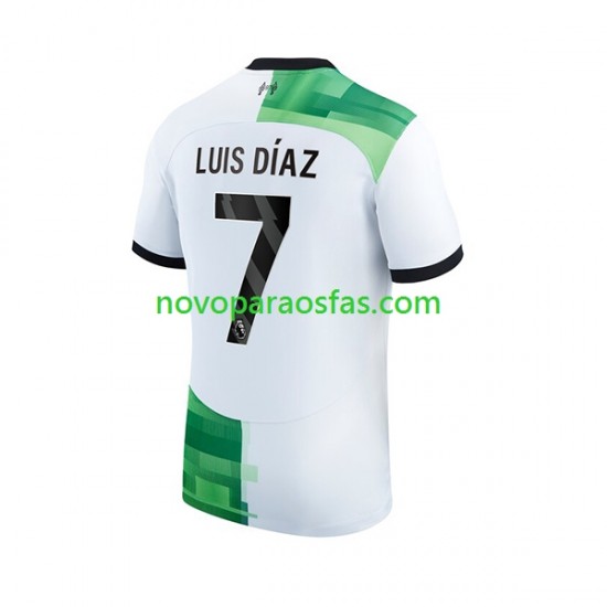 Camisolas Liverpool Luis Diaz 7 Homem Visitante 2023-2024 Manga Curta