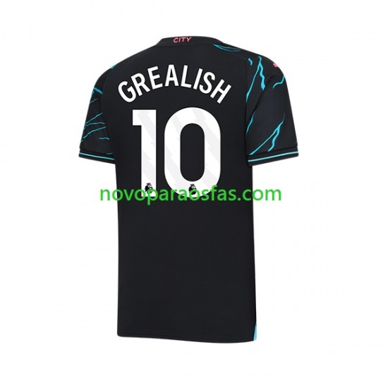 Camisolas Manchester City Jack Grealish 10 Homem Alternativo 2023-2024 Manga Curta