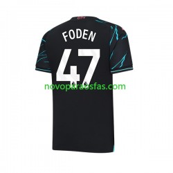 Camisolas Manchester City Phil Foden 47 Homem Alternativo 2023-2024 Manga Curta