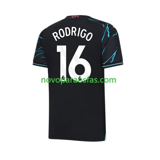 Camisolas Manchester City Rodri Hernandez 16 Homem Alternativo 2023-2024 Manga Curta