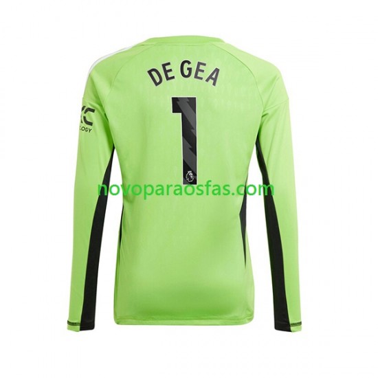 Camisolas Manchester United De Gea 1 Guarda-redes Homem Casa 2023-2024 Manga Comprida