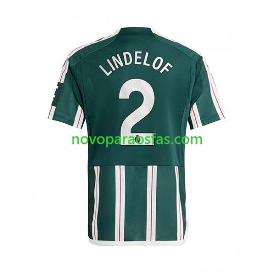 Camisolas Manchester United Lindelof 2 Homem Visitante 2023-2024 Manga Curta