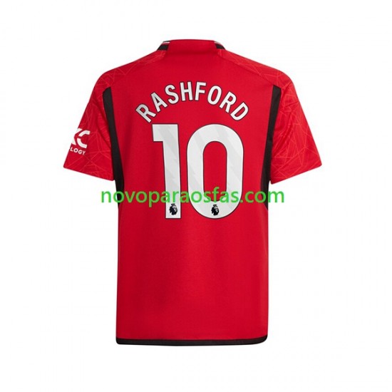 Camisolas Manchester United Marcus Rashford 10 Homem Casa 2023-2024 Manga Curta