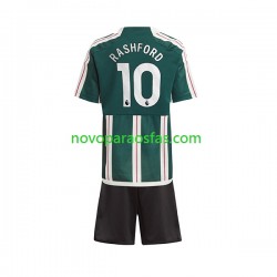 Camisolas Manchester United Marcus Rashford 10 Criança Visitante 2023-2024 Manga Curta