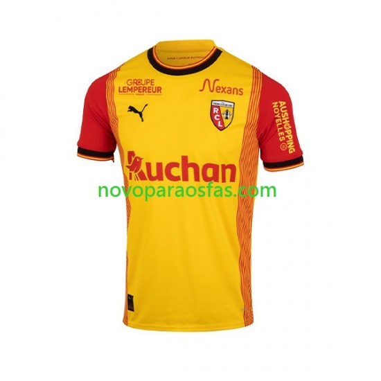 Camisolas RC Lens Homem Casa 2023-2024 Manga Curta