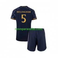 Camisolas Real Madrid Jude Bellingham 5 Criança Visitante 2023-2024 Manga Curta