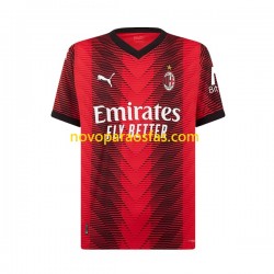 Camisolas AC Milan Charles De Ketelaere 90 Criança Casa 2023-2024 Manga Curta