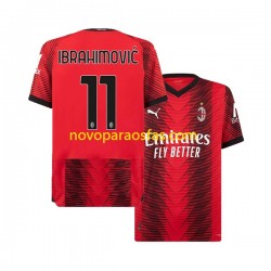 Camisolas AC Milan Ibrahimović 11 Homem Casa 2023-2024 Manga Curta