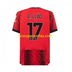 Camisolas AC Milan Rafael Leao 17 Homem Casa 2023-2024 Manga Curta