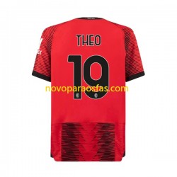 Camisolas AC Milan Theo Hernandez 19 Homem Casa 2023-2024 Manga Curta