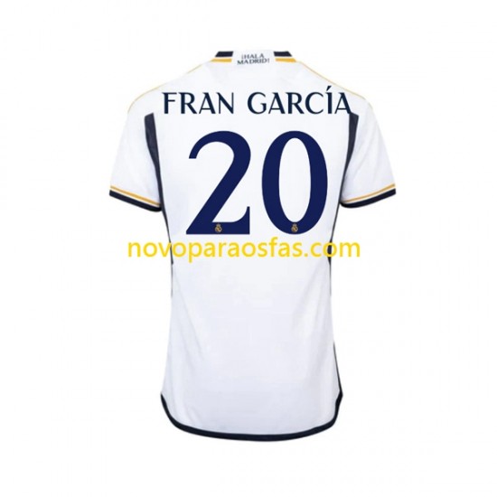 Camisolas Real Madrid Fran Garcia 20 Homem Casa 2023-2024 Manga Curta