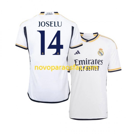 Camisolas Real Madrid JOSELU 14 Homem Casa 2023-2024 Manga Curta