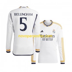 Camisolas Real Madrid Jude Bellingham 5 Homem Casa 2023-2024 Manga Comprida