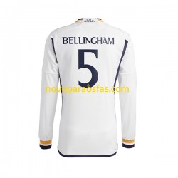 Camisolas Real Madrid Jude Bellingham 5 Homem Casa 2023-2024 Manga Comprida
