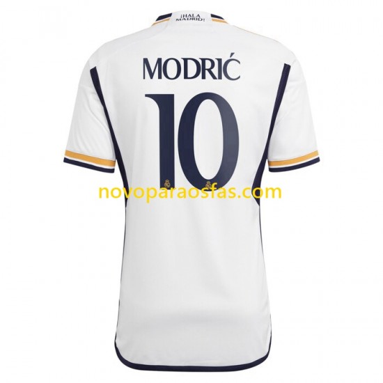 Camisolas Real Madrid Modrić 10 Homem Casa 2023-2024 Manga Curta