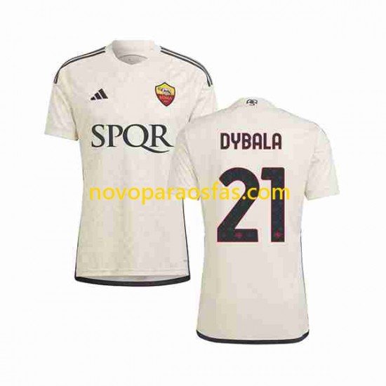 Camisolas AS Roma Paulo Dybala 21 Homem Visitante 2023-2024 Manga Curta