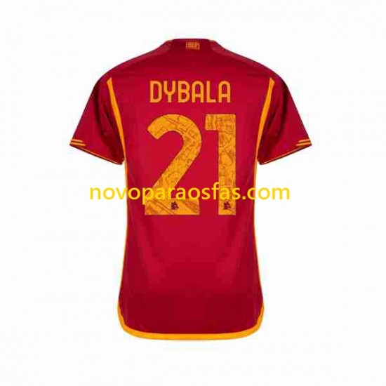 Camisolas AS Roma Paulo Dybala 21 Homem Casa 2023-2024 Manga Curta