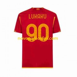 Camisolas AS Roma Romelu Lukaku 90 Homem Casa 2023-2024 Manga Curta