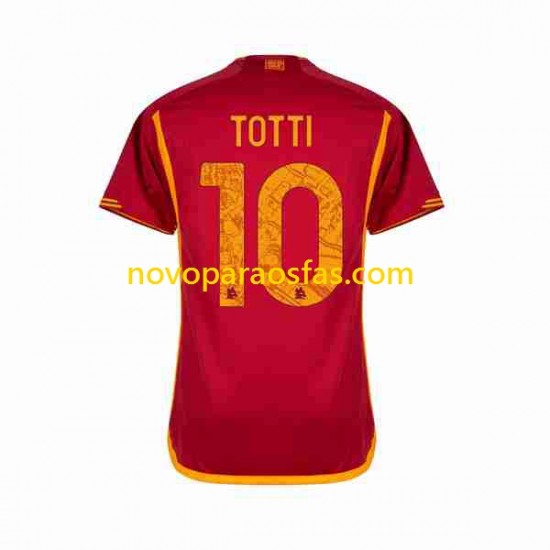 Camisolas AS Roma Totti 10 Homem Casa 2023-2024 Manga Curta
