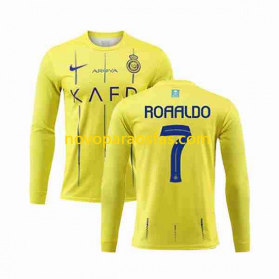 Camisolas Al-Nassr Ronaldo 7 Homem Casa 2023-2024 Manga Comprida