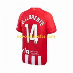 Camisolas Atlético Madrid 2 Marcos Llorente 14 Homem Casa 2023-2024 Manga Curta