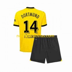 Camisolas Borussia Dortmund Niclas Fullkrug 14 Criança Casa 2023-2024 Manga Curta