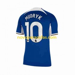 Camisolas Chelsea Mykhaylo Mudryk 10 Homem Casa 2023-2024 Manga Curta