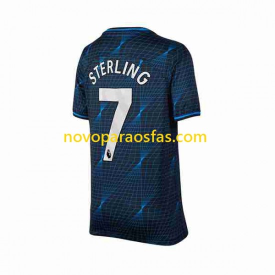Camisolas Chelsea Raheem Sterling 7 Homem Visitante 2023-2024 Manga Curta