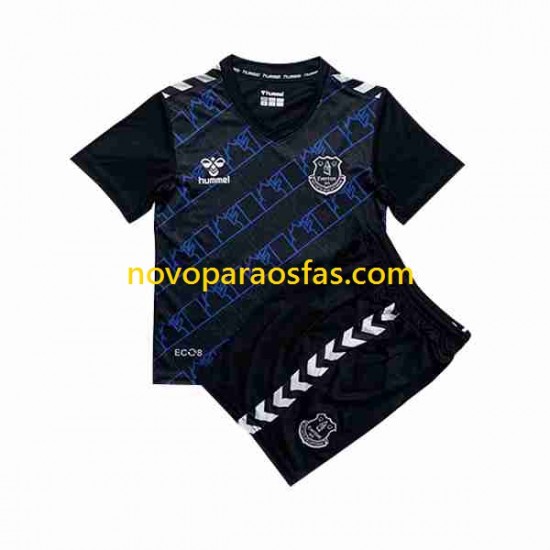 Camisolas Everton Guarda-redes Criança Visitante 2023-2024 Manga Curta