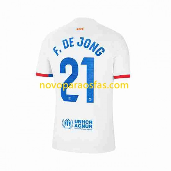 Camisolas FC Barcelona Frenkie de Jong 21 Homem Visitante 2023-2024 Manga Curta