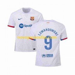 Camisolas FC Barcelona LEWANDOWSKI 9 Homem Visitante 2023-2024 Manga Curta