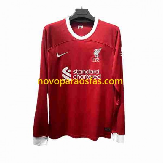 Camisolas Liverpool Homem Casa 2023-2024 Manga Comprida